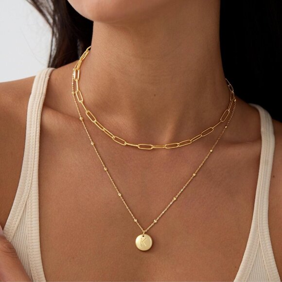 Hypoallergenic Layered Gold Necklace - Stylish Gift for Women, Teens & Kids - Picture 4 of 7